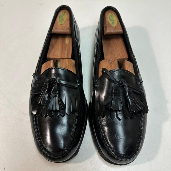 NEW HEELS Cole Haan Tassel Loafers Kiltie Black Made in Maine USA 11.5 D - Picture 3 of 13